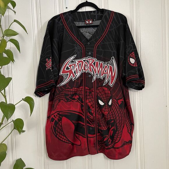 Vintage Y2K Men’s Marvel Comics Amazing SpiderMan Baseball Jersey Sz XL (2002) - Picture 1 of 10